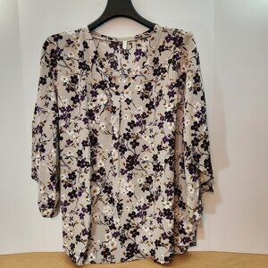 Aodemo Plus Size 4XL Chiffon Blouse – Flowy 3/4 Sleeve Tunic